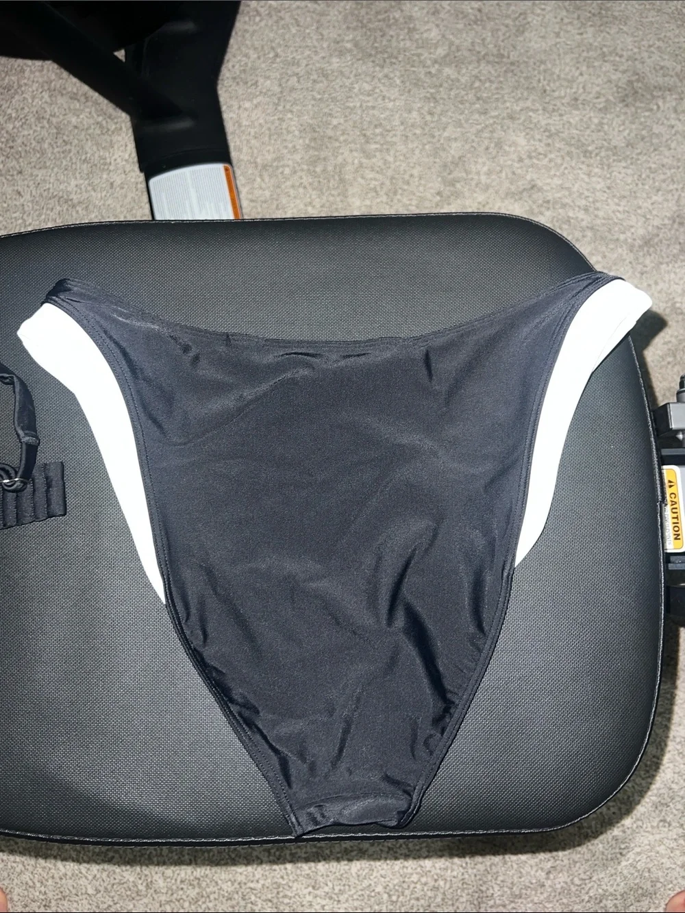 Abercrombie & Fitch Black Bikini bottoms mid rise with White Side Panels